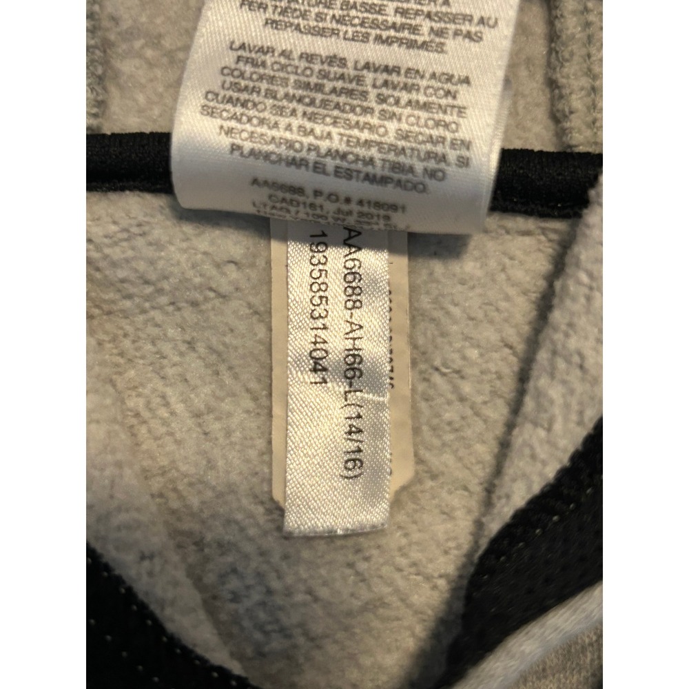 Adidas Boys Gray Pullover Hoodie Sweatshirt Size Large 14/16 Heather Gray 1518 - Picture 9 of 11